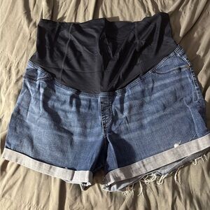Women's Maternity Blue Denim Shorts